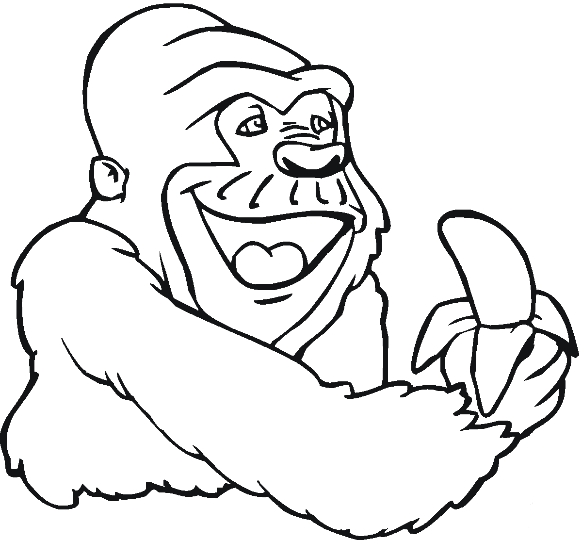 Banana Gorilla coloring page