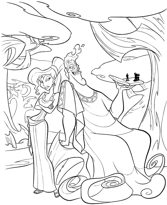 Hades And Megara Hercules coloring page