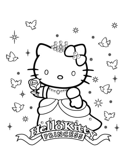 Coloriage Hello Kitty princesse