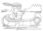 Indian On A Boat coloring page