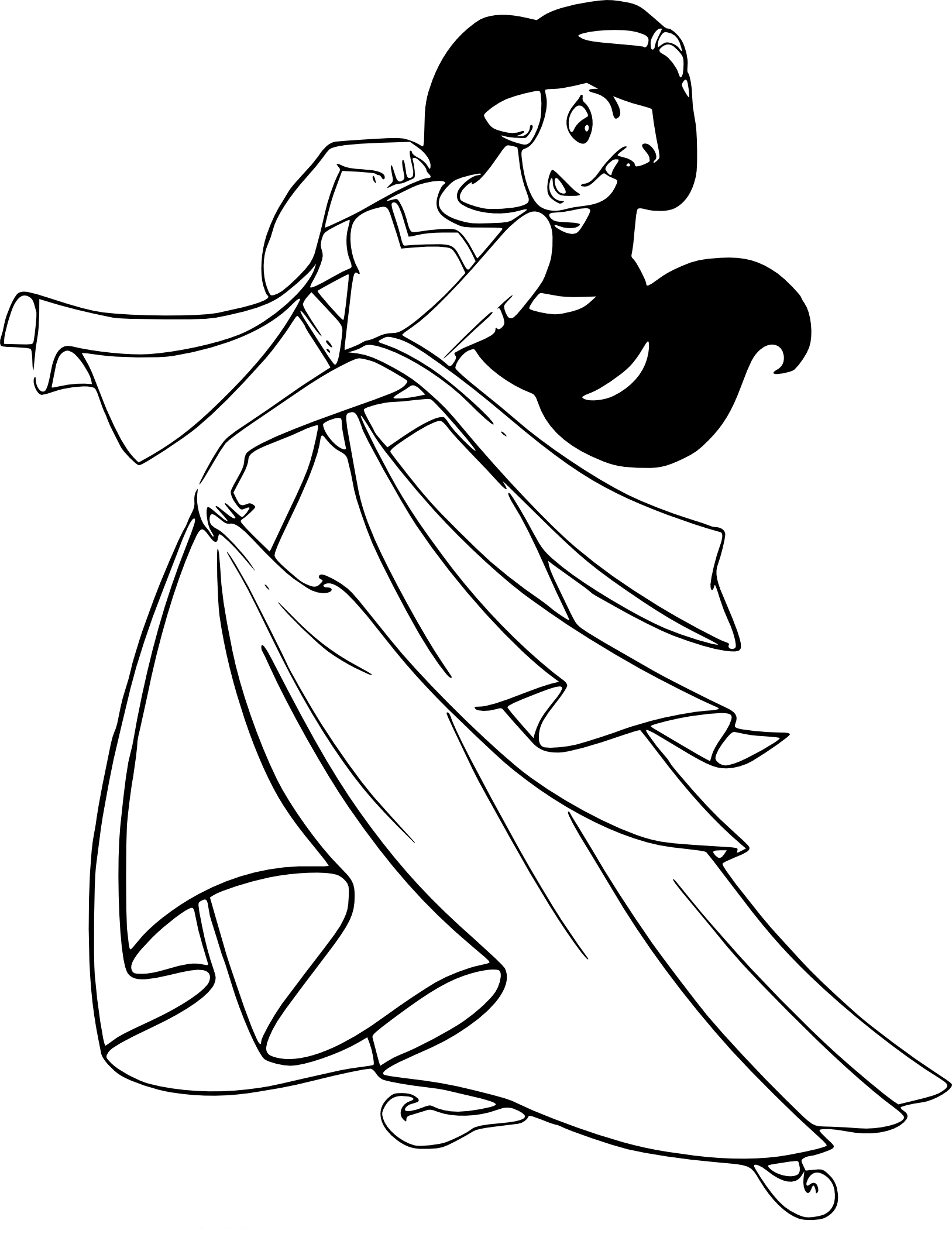 Coloriage Jasmine Princesse à imprimer