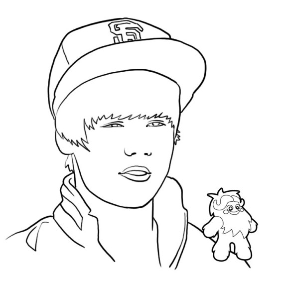 Disegno di Justin Bieber da colorare