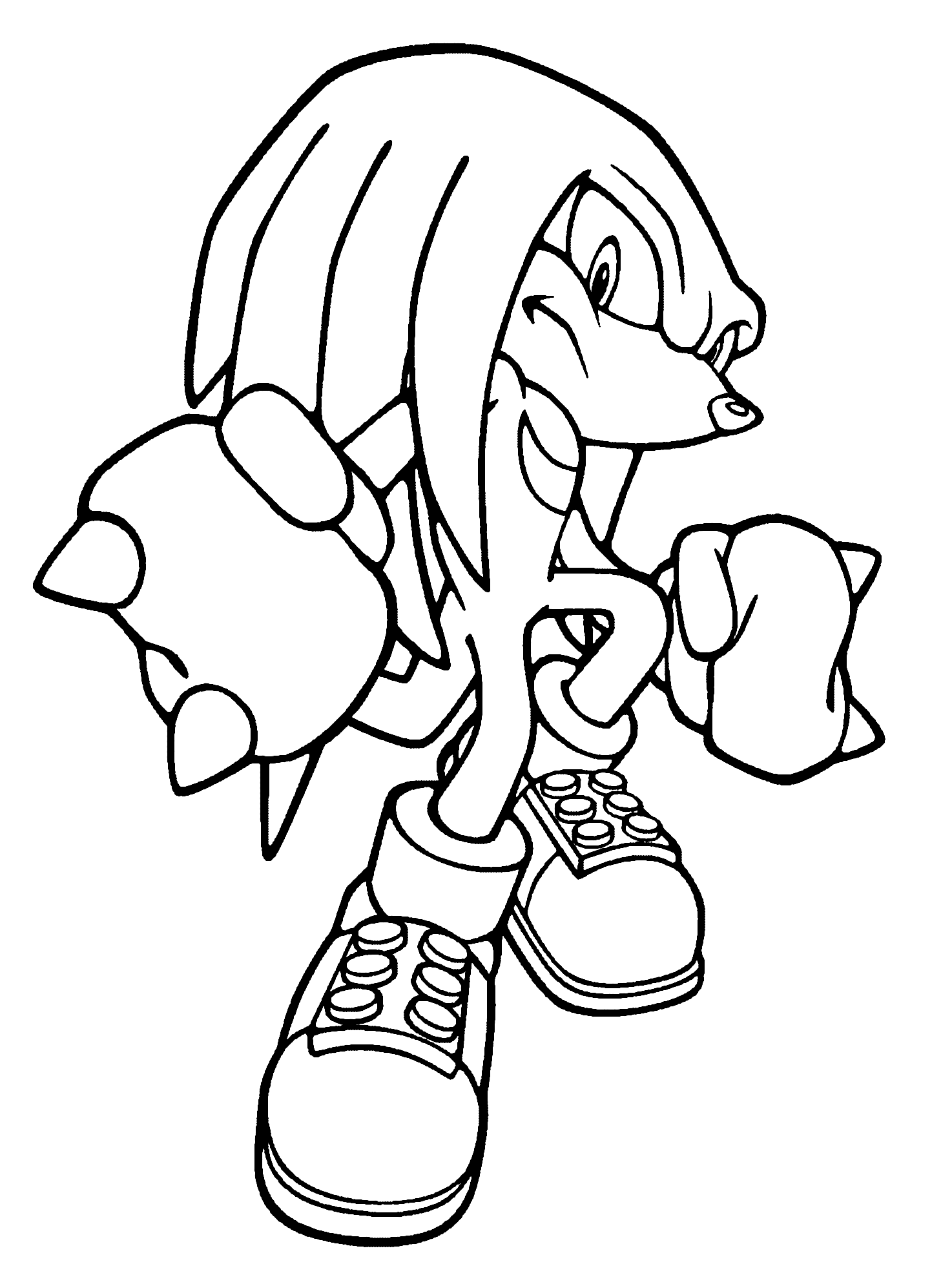 Knuckles Sonic coloring page