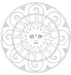 Disegno di Mandala del sole da colorare