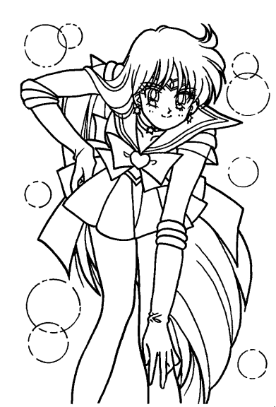 Coloriage manga Sailor Mars