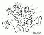 Disegno di Mario e Luigi da colorare
