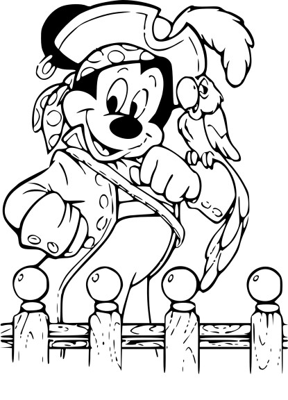 Mickey Pirate coloring page