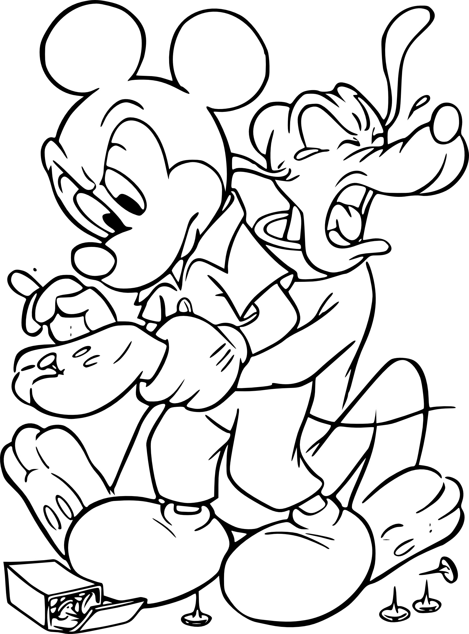 Mickey And Pluto coloring page