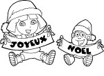 Dora The Explorer Merry Christmas coloring page