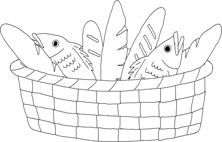 Disegno di Pane e pesce da colorare