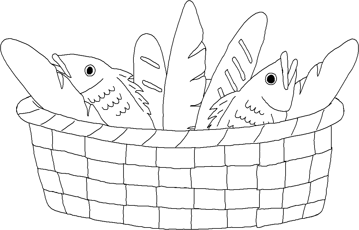 Disegno di Pane e pesce da colorare