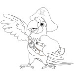 Coloriage perroquet pirate