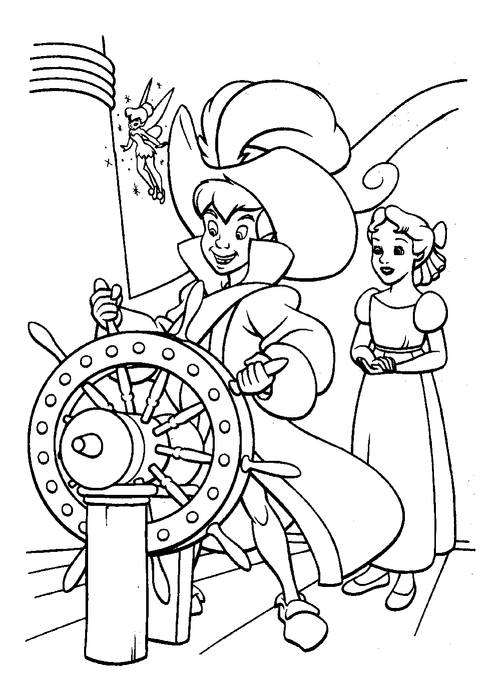 Disegno di Peter Pan capitano di vascello da colorare