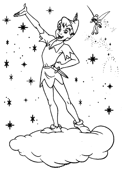 Coloriage Peter Pan et Clochette à imprimer