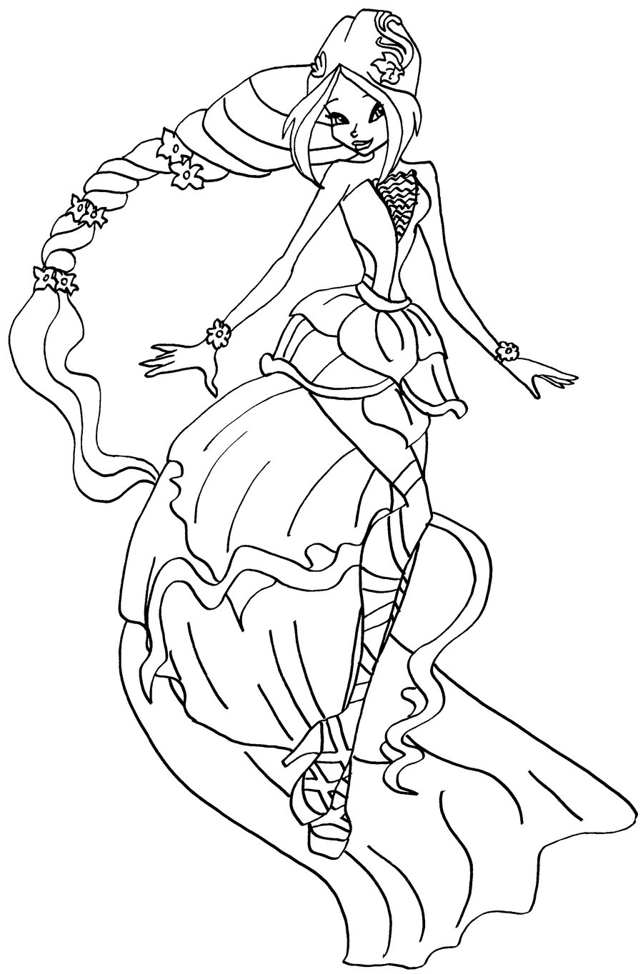 Coloriage princesse Flora