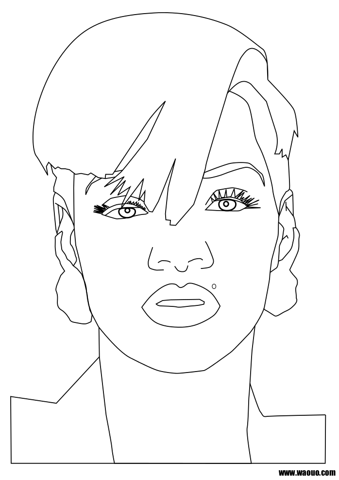 Disegno di Rihanna da colorare
