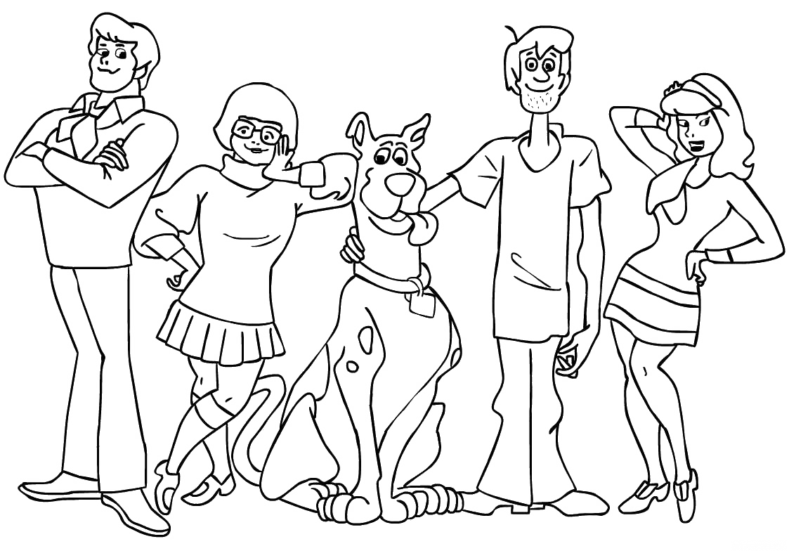 Disegno di Personaggi di Scooby Doo da colorare