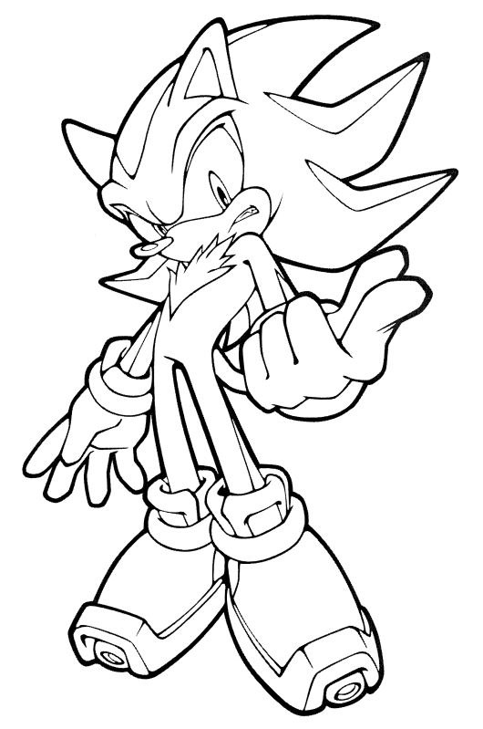 Disegno di Shadow Sonic da colorare