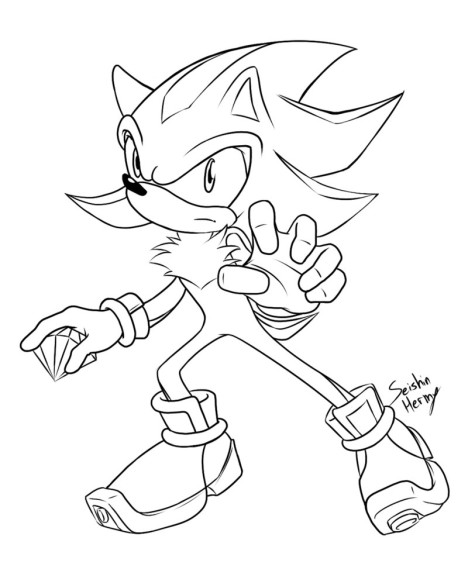 Coloriage Shadow The Hedgehog