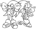 Disegno di Sonic e Knuckles da colorare