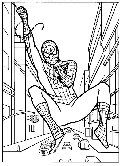 Spiderman Superhero coloring page