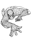 Coloriage Spiderman monte un mur