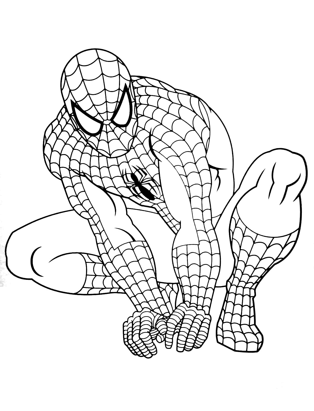 Coloriage Spiderman Super-Hero