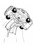 Superman Carries A Car coloring page