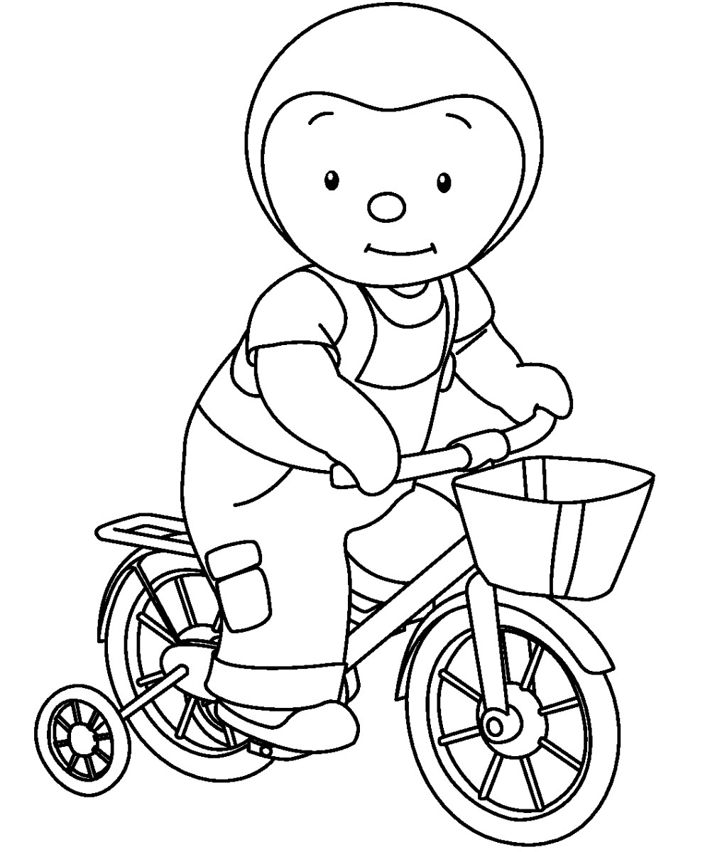 Coloriage Tchoupi en velo