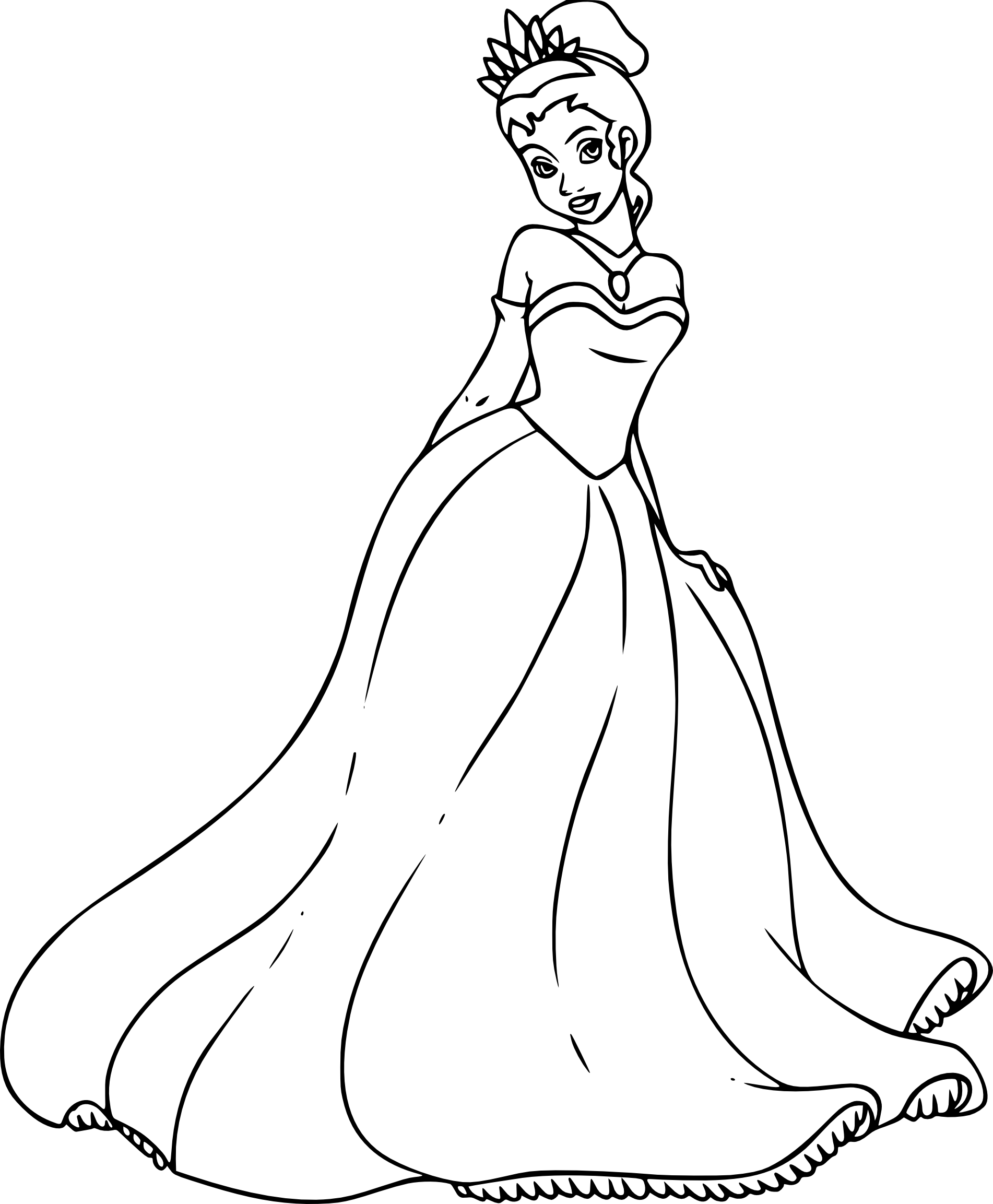 Coloriage Tiana Princesse à imprimer