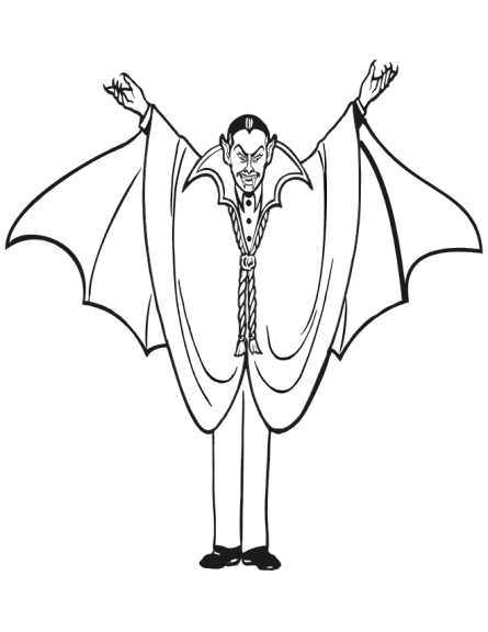 Disegno di Vampiro Dracula da colorare