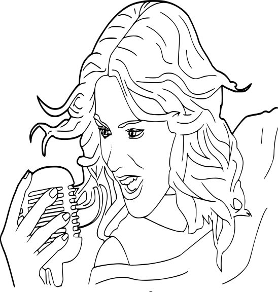 Coloriage Violetta chante