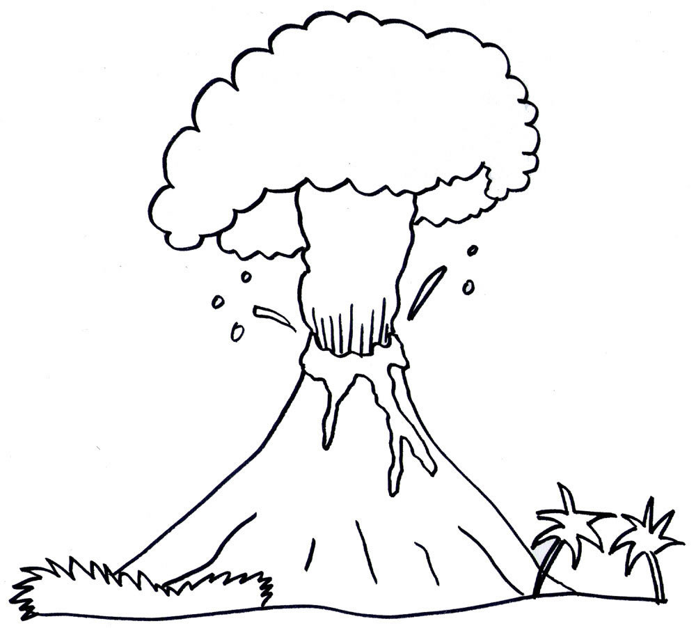 Erupting Volcano coloring page