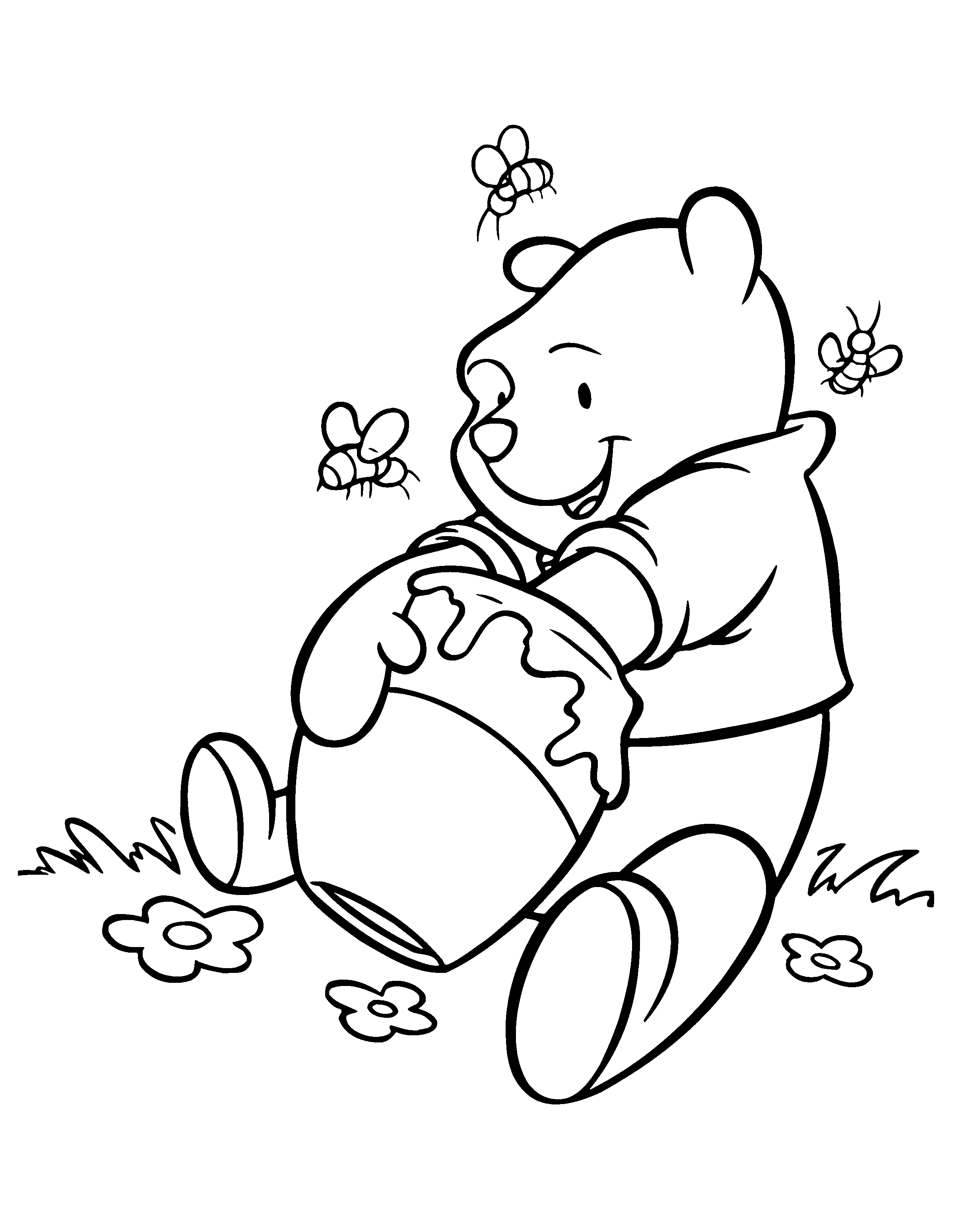 Disegno di Miele di Winnie The Pooh da colorare
