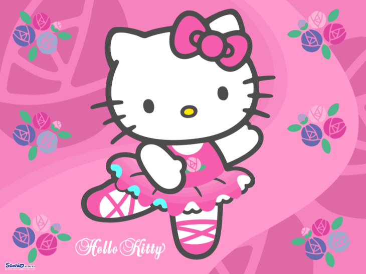 Disegno di Ballerina di Hello Kitty da colorare