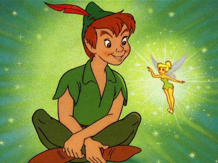 Disegno di Peter Pan e Campanellino da colorare