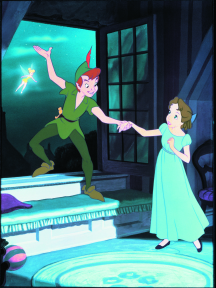 Disegno di Peter Pan e Wendy da colorare