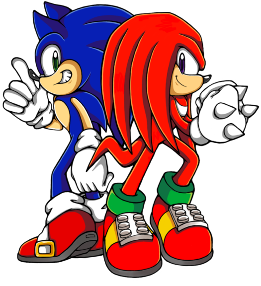 Disegno di Sonic e Knuckles da colorare