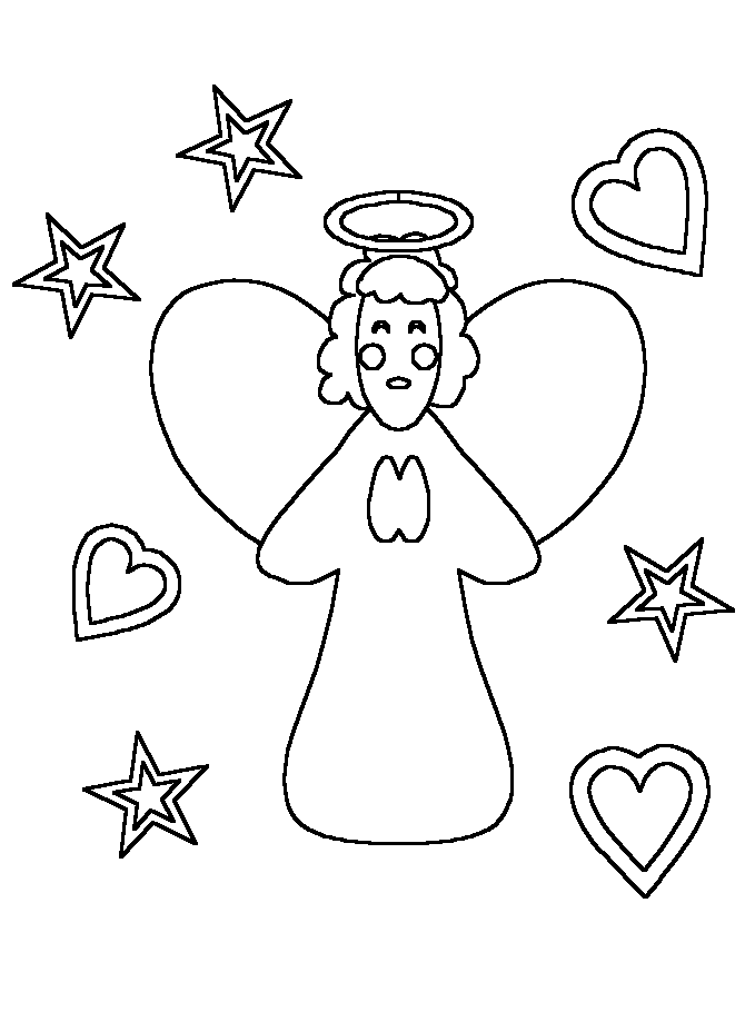 Easy Angel coloring page