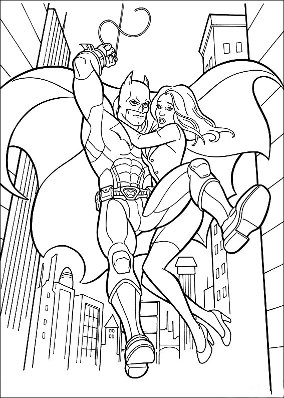 Batman Saves A Woman coloring page