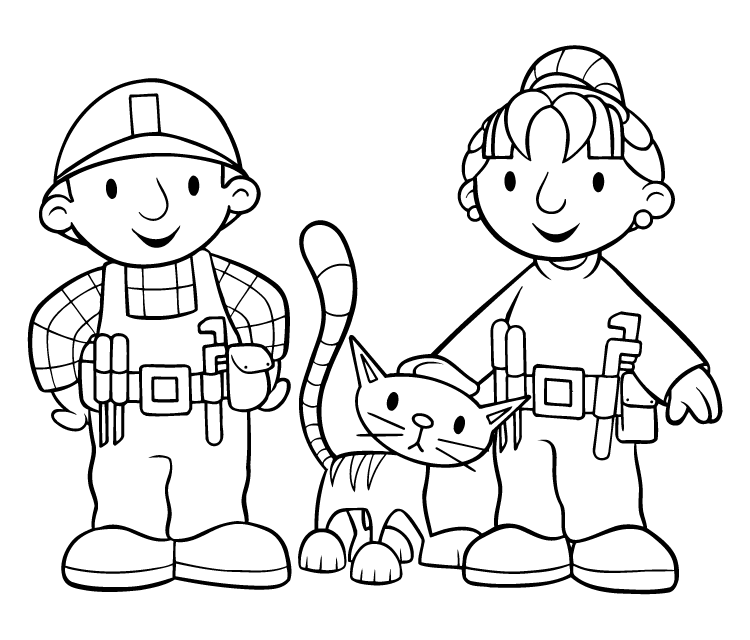 Bob The Builder And Zoe coloring page