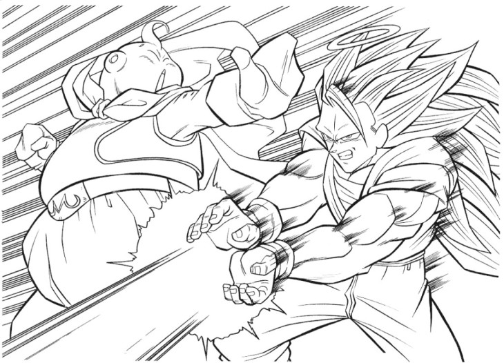 Boo! Boo! Vs Goku Coloring Page