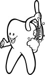 Tooth And Toothbrush coloring page