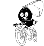 Calimero On A Bike coloring page