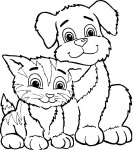 Coloriage chien et chat