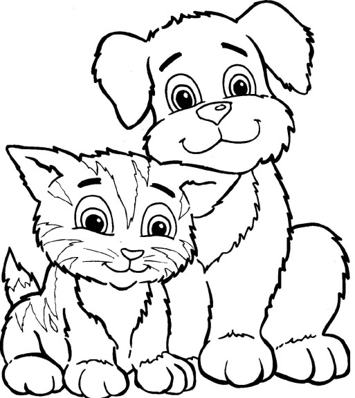 Coloriage chien et chat