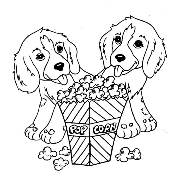 Disegno di Cane da popcorn da colorare