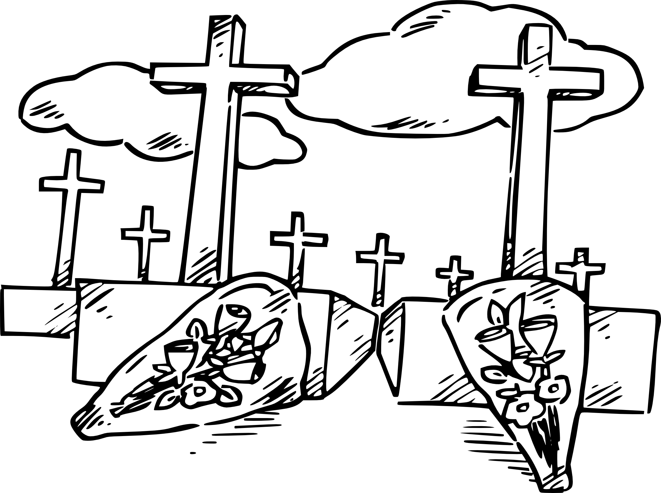 Cemetery coloring page