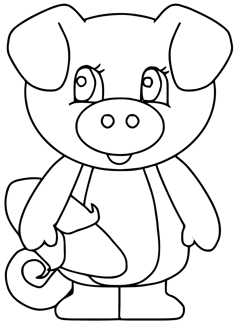 Funny Pig coloring page