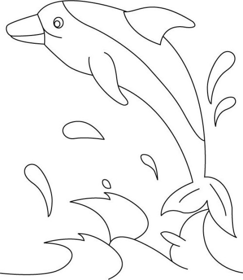 Easy Dolphin coloring page